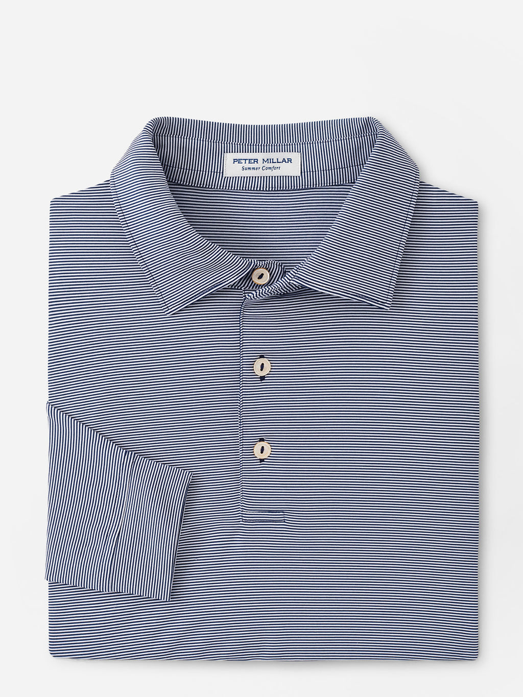 Peter Millar Crown Sport Men's Jubilee Long Sleeve Performance Jersey Polo - Saint Bernard