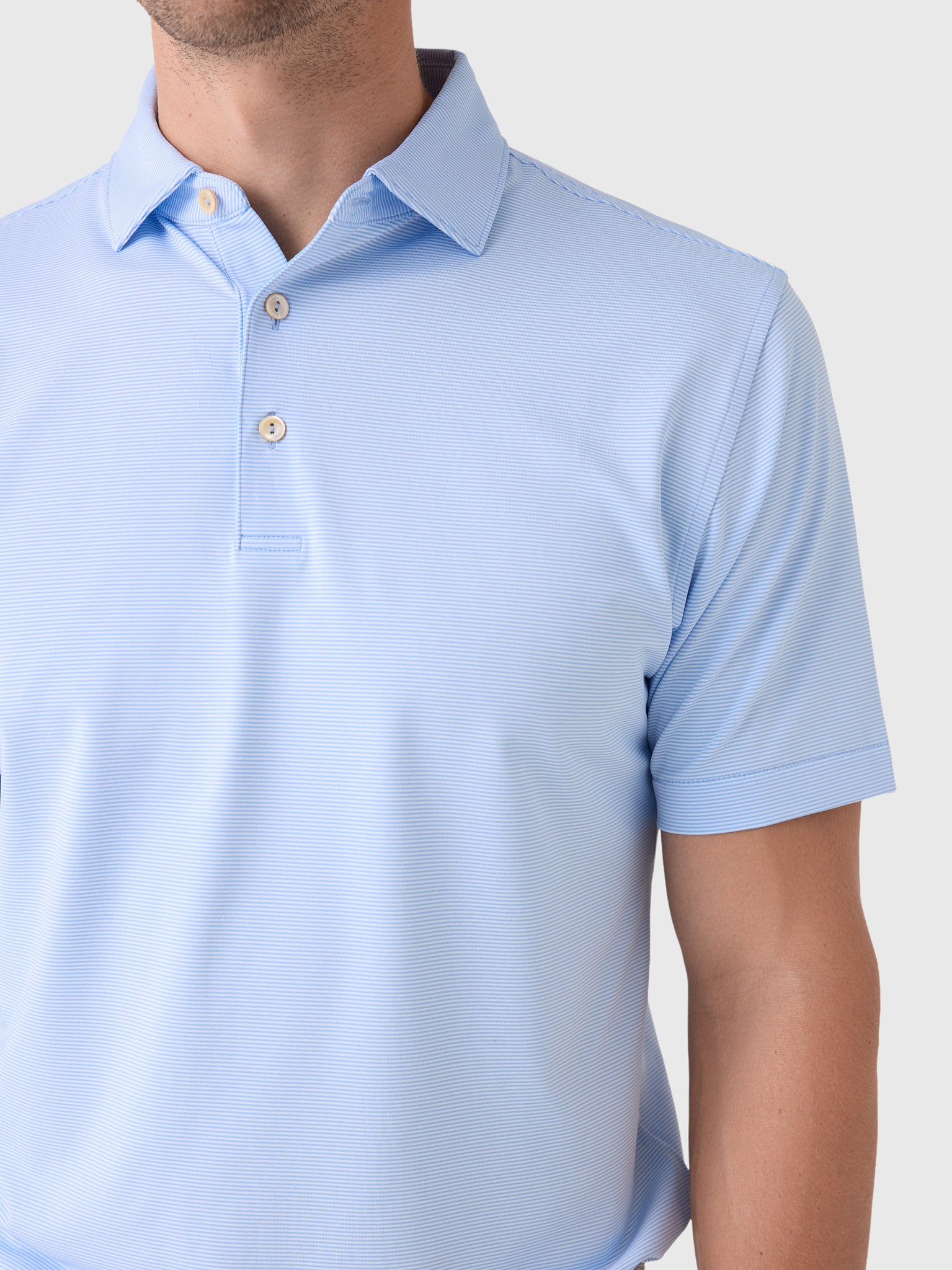 Peter Millar Crown Sport Men's Jubilee Stripe Performance Polo - Saint Bernard