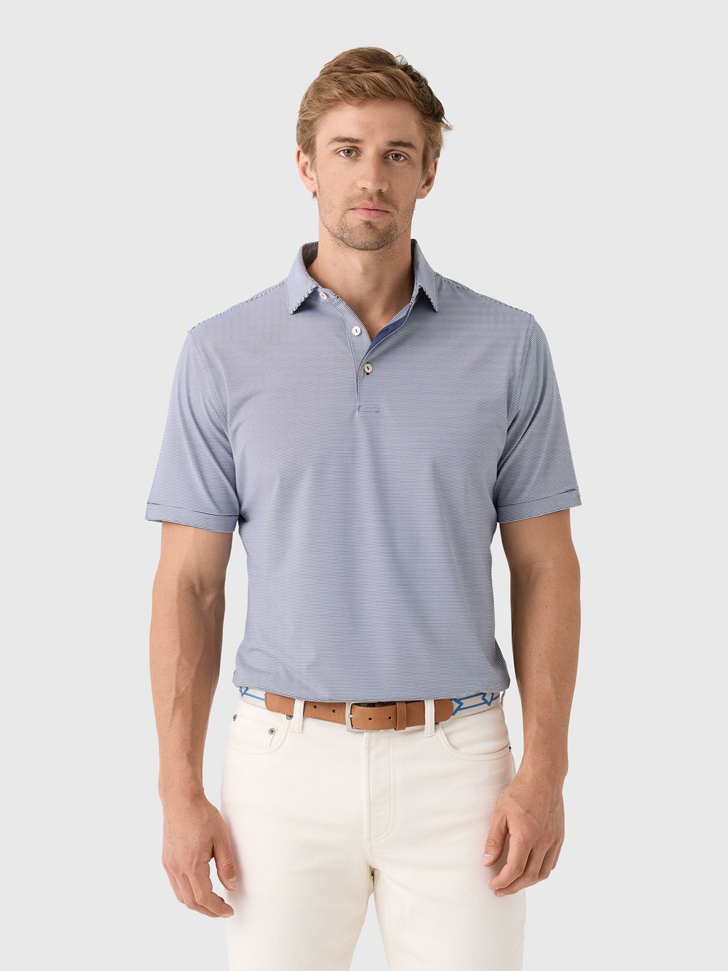 Peter Millar Crown Sport Men's Jubilee Stripe Performance Polo - Saint Bernard