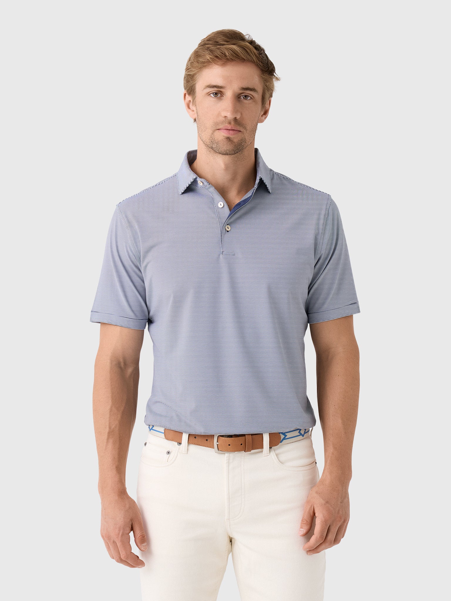 Peter Millar Crown Sport Men's Jubilee Stripe Performance Polo - Saint Bernard