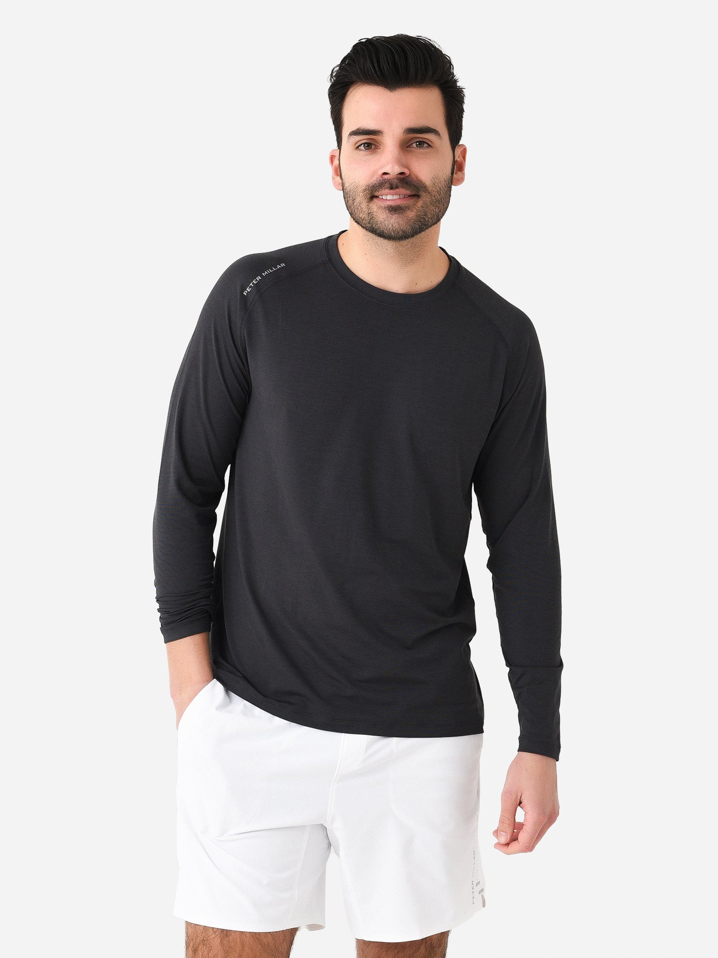 Peter Millar Active Men's Aurora Performance Long-Sleeve T-Shirt - Saint Bernard