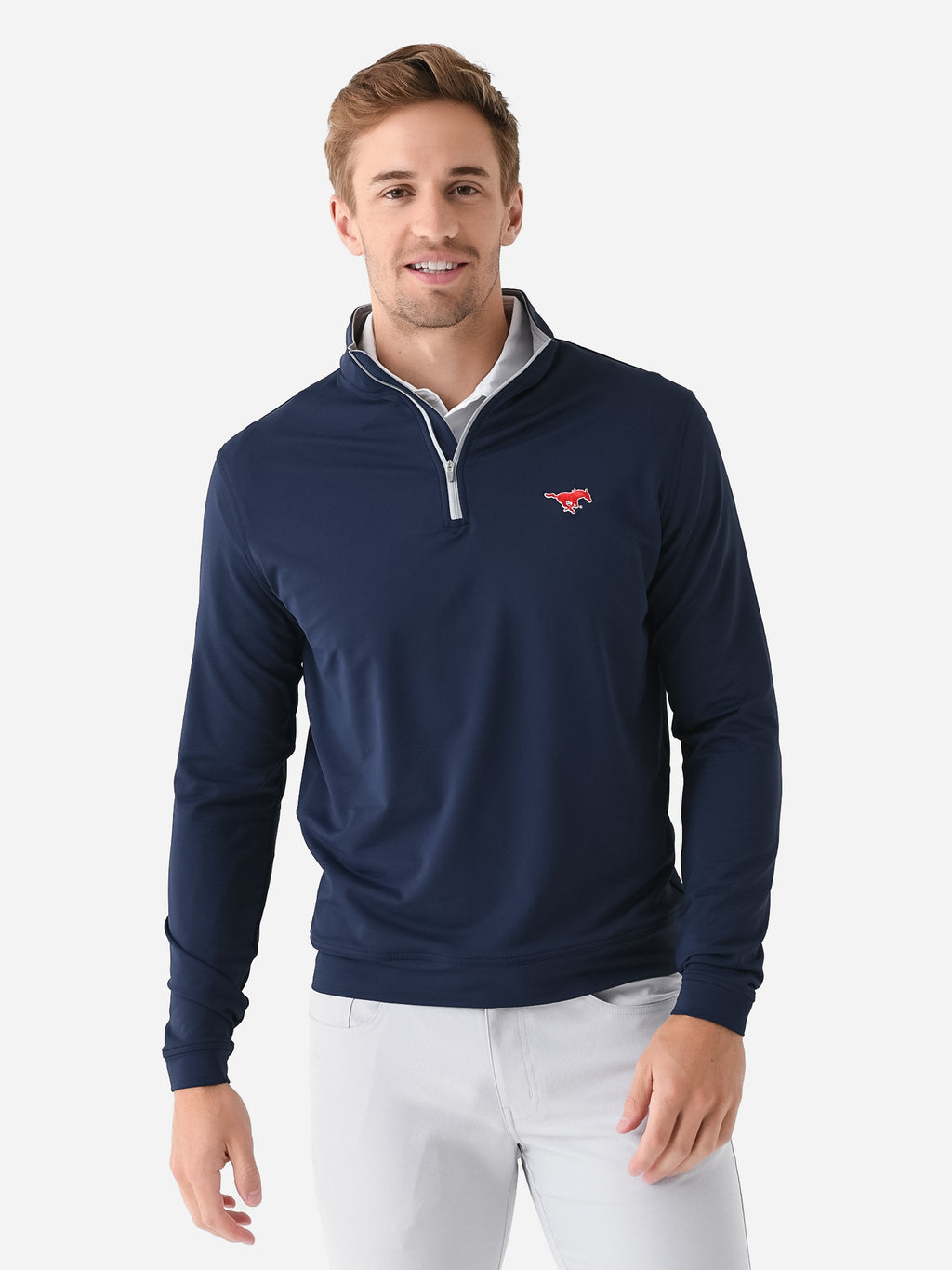 Peter Millar Collegiate Men's Perth Performance Quarter-Zip - Saint Bernard