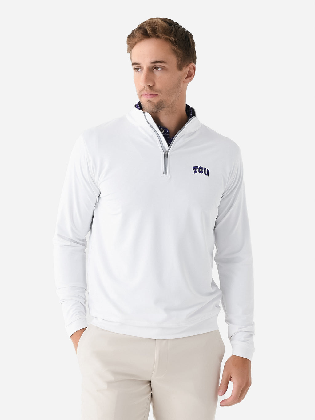 Peter Millar Collegiate Men's Perth Performance Quarter-Zip - Saint Bernard