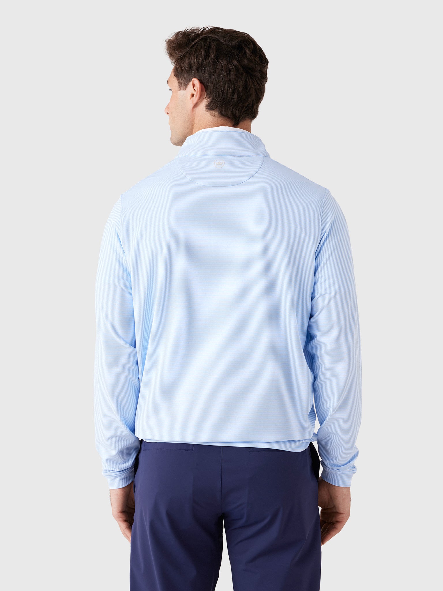 Peter Millar Crown Sport Men's Perth Sugar Stripe Performance Quarter-Zip - Saint Bernard