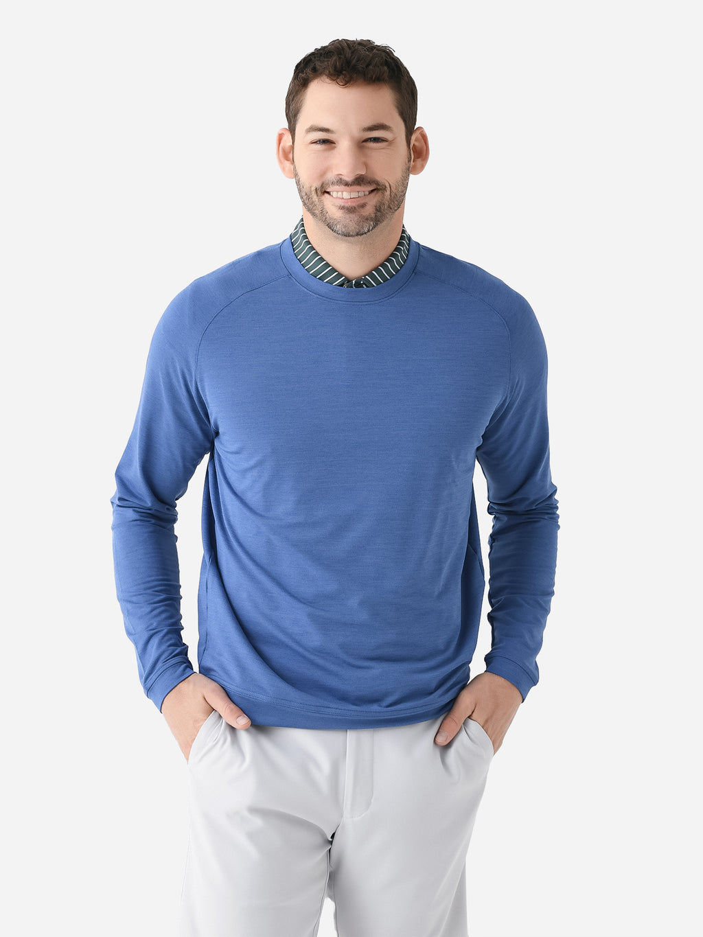 Peter Millar Crown Sport Men's Cradle Performance Crewneck - Saint Bernard