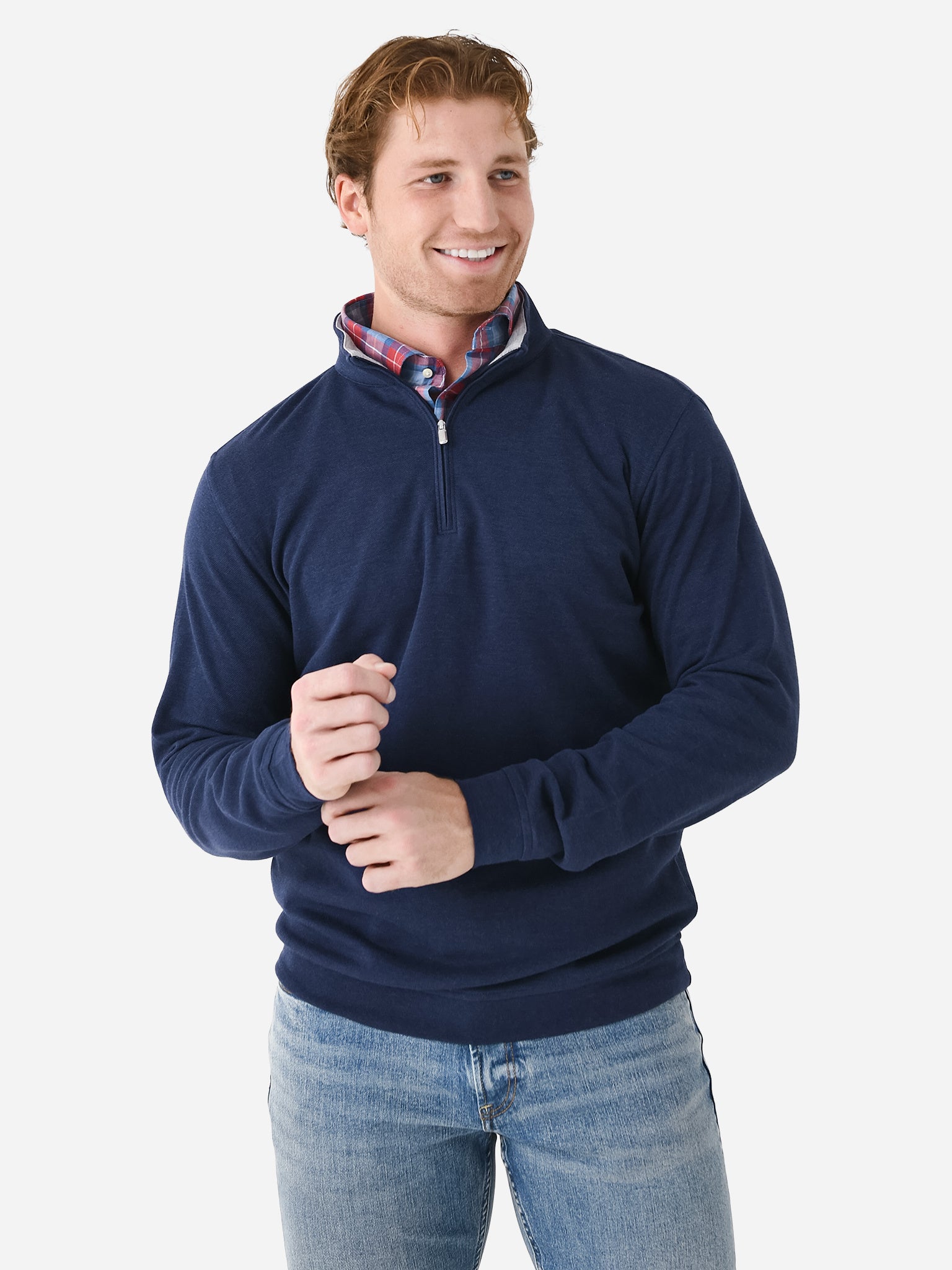 Peter Millar Crown Men's Comfort Quarter-Zip - Saint Bernard