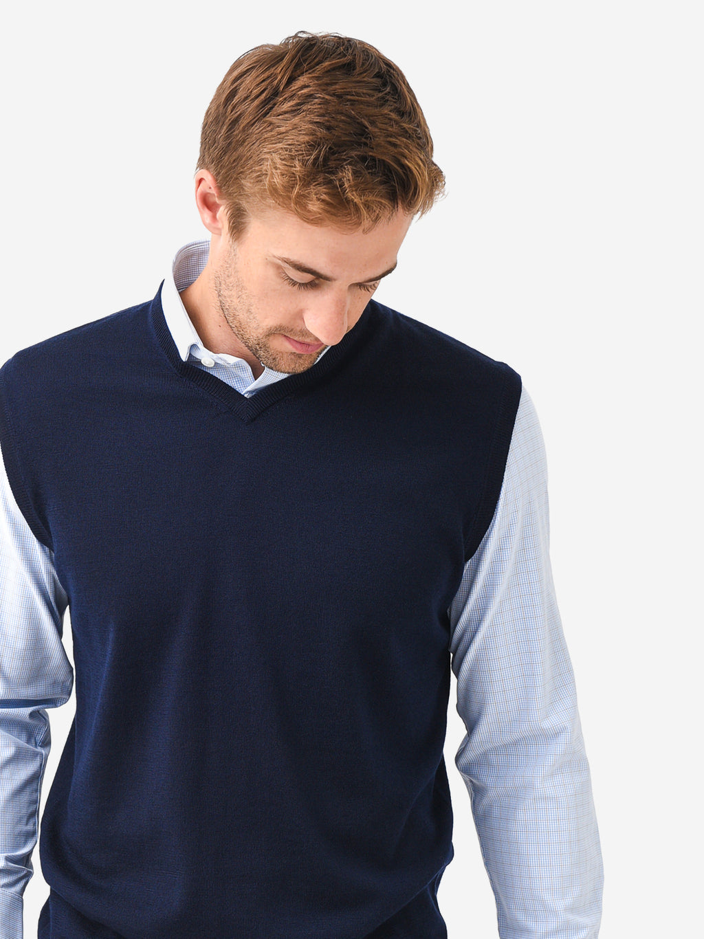 Peter Millar Crown Men's Autumn Crest V-Neck Vest - Saint Bernard