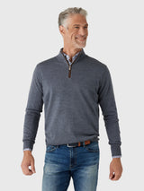 Peter Millar Crown Men's Autumn Crest Suede Trim Quarter-Zip - Saint Bernard