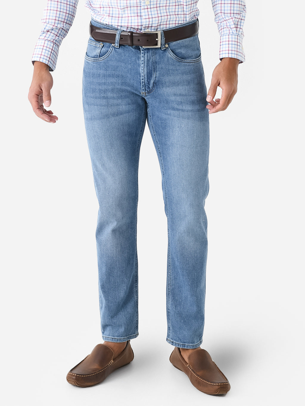 Peter Millar Crown Crafted Men's Vintage Washed Five-Pocket Denim Jean - Saint Bernard