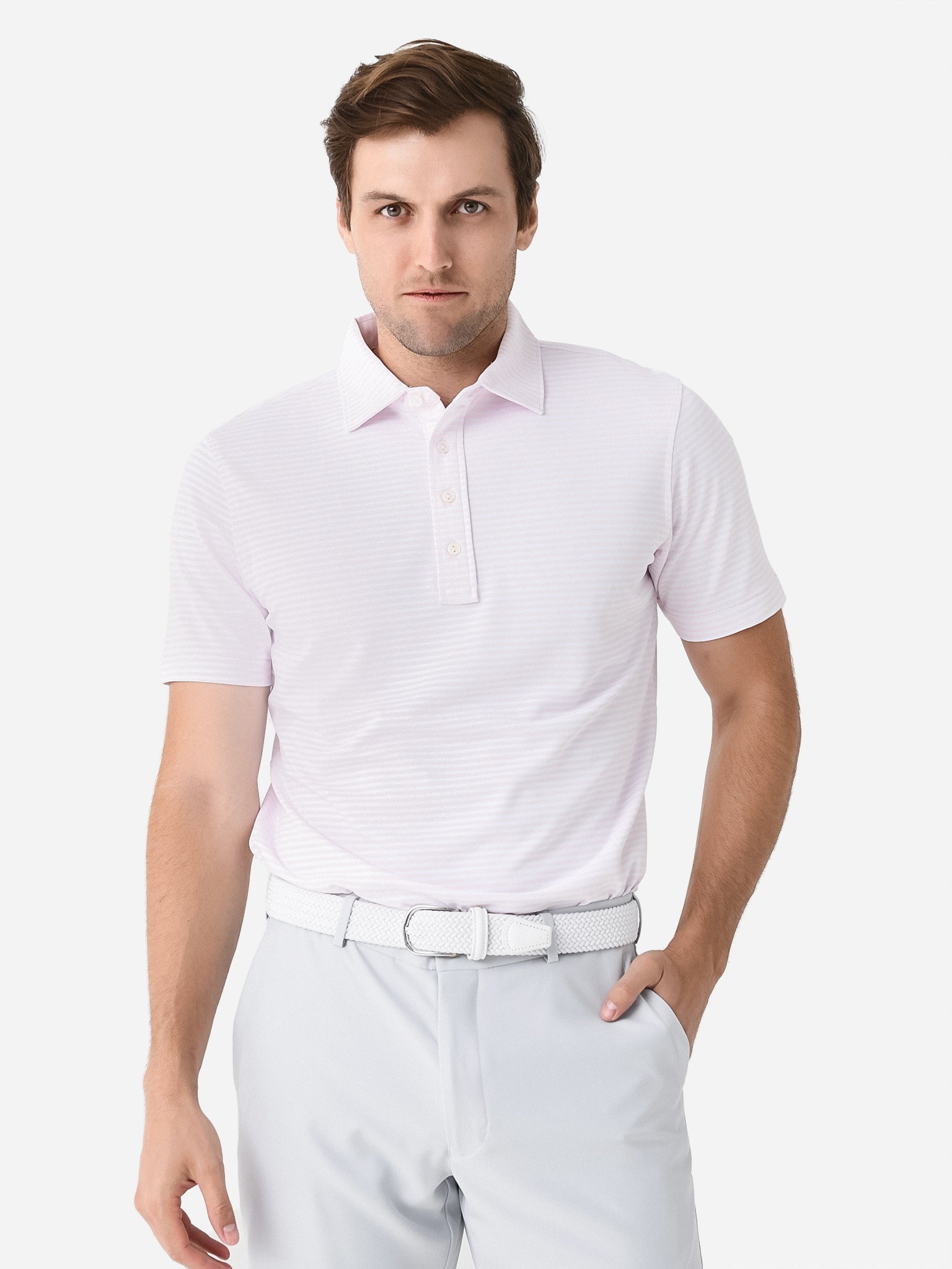 Peter Millar Crown Crafted Men's Mood Performance Mesh Polo - Saint Bernard