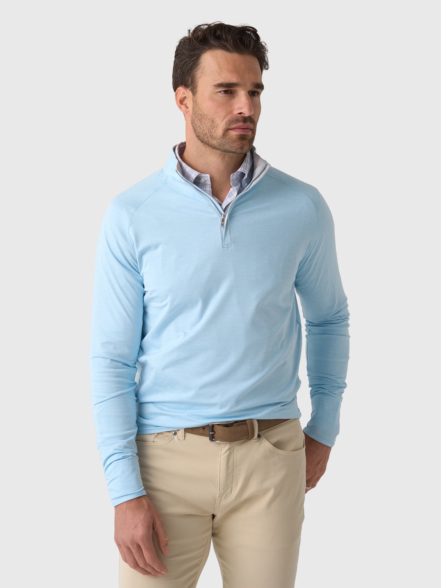 Peter Millar Crown Crafted Men's Stealth Performance Quarter-Zip - Saint Bernard
