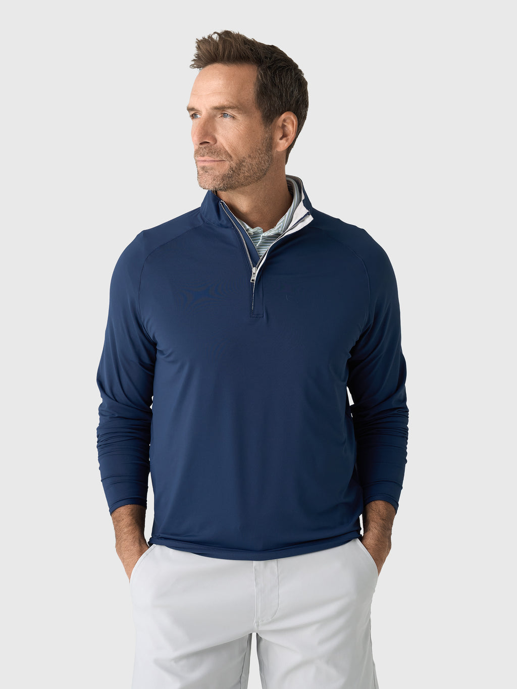 Peter Millar Crown Crafted Men's Stealth Performance Quarter-Zip - Saint Bernard