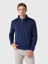 Peter Millar Crown Crafted Men's Albatross Cotton-Blend Piqué Quarter-Zip - Saint Bernard