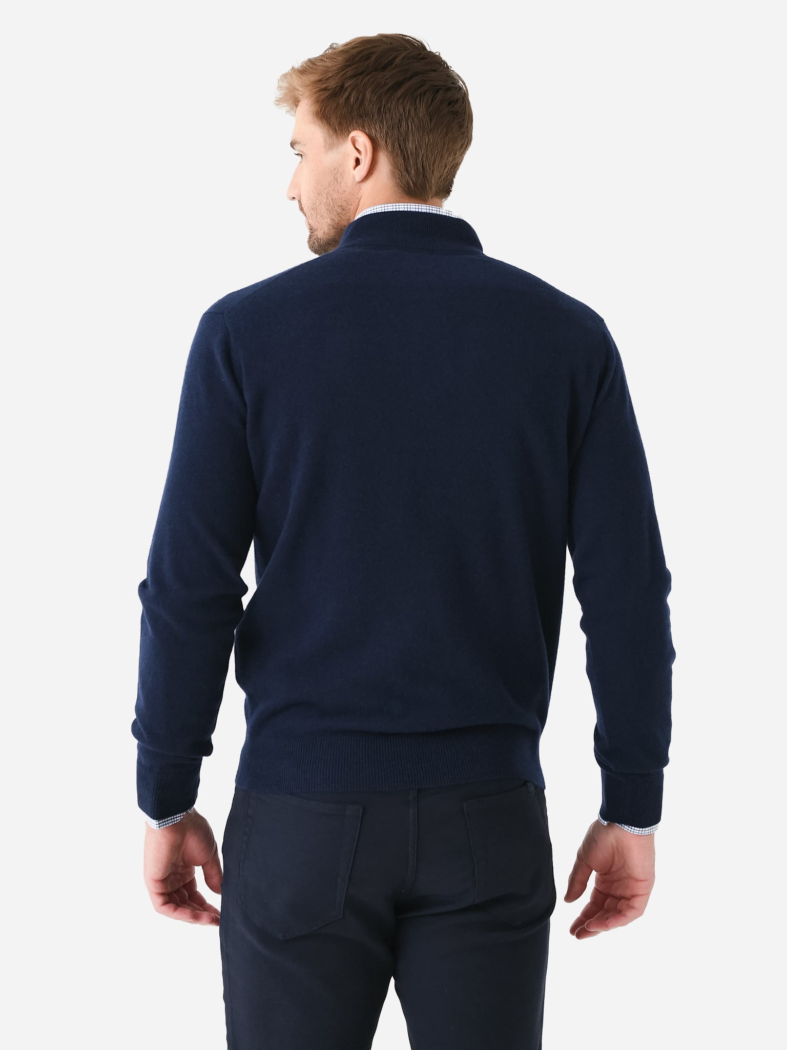 Peter Millar Crown Crafted Men's Artisan Crafted Cashmere Flex Quarter-Zip - Saint Bernard