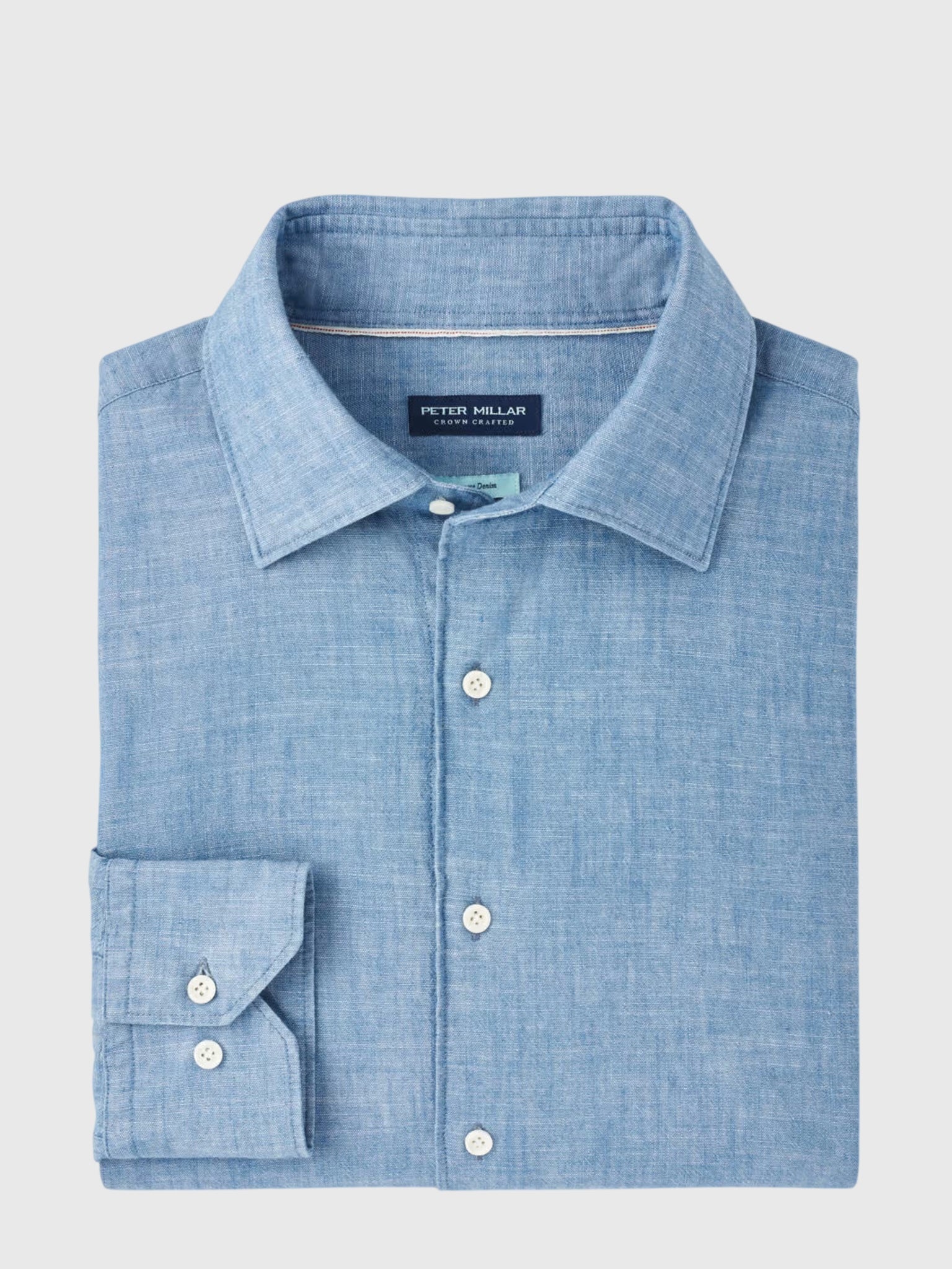 Peter Millar Crown Crafted Men's Japanese Selvedge Sport Shirt - Saint Bernard