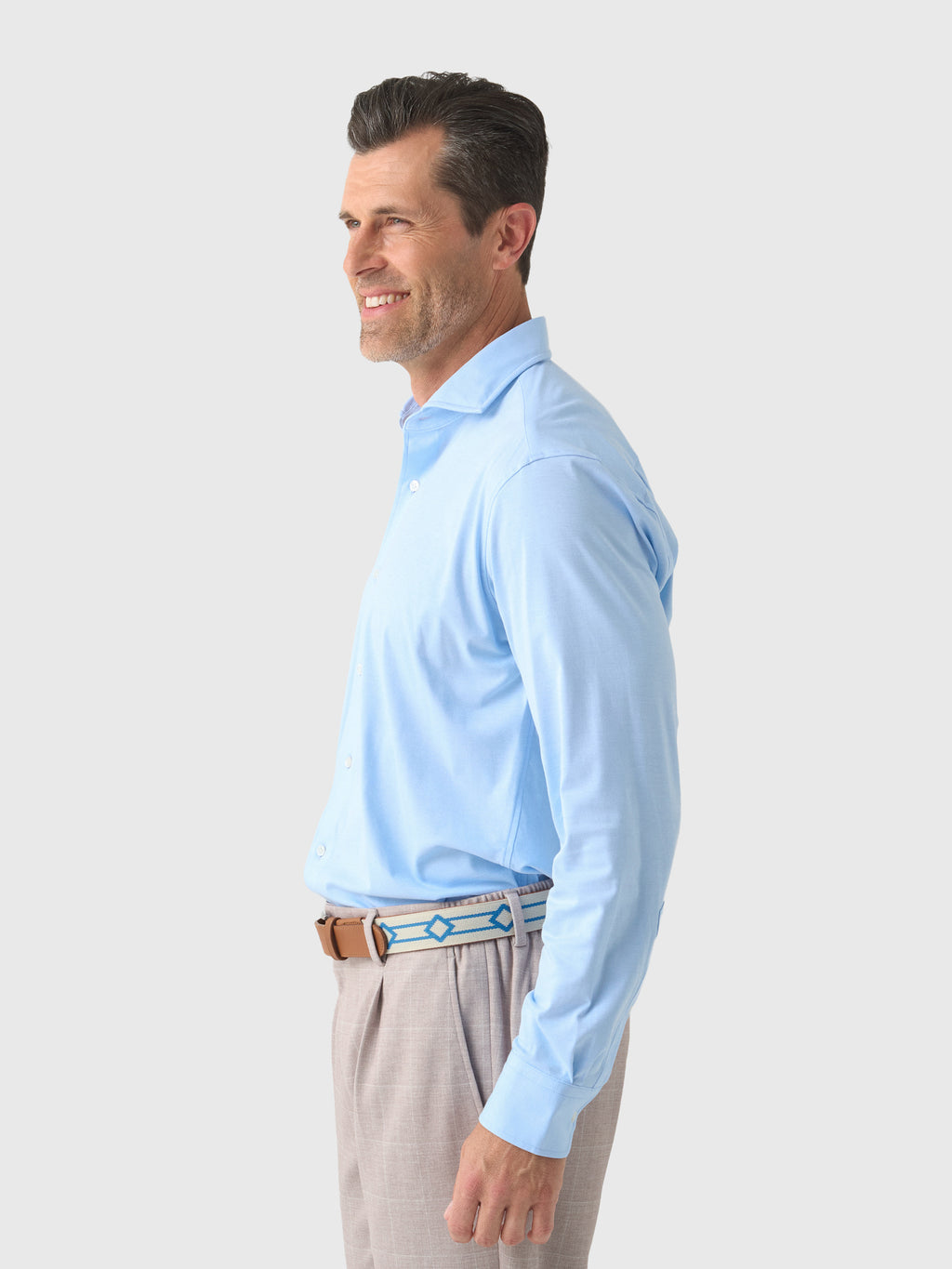 Peter Millar Crown Crafted Men's Excursionist Flex Solid Sport Shirt - Saint Bernard