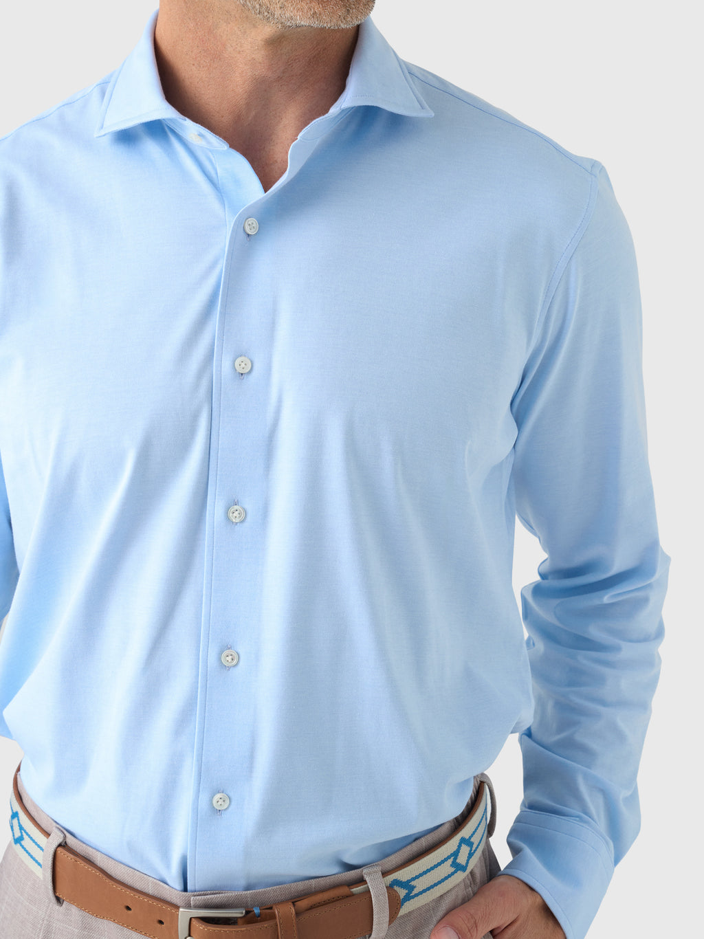Peter Millar Crown Crafted Men's Excursionist Flex Solid Sport Shirt - Saint Bernard