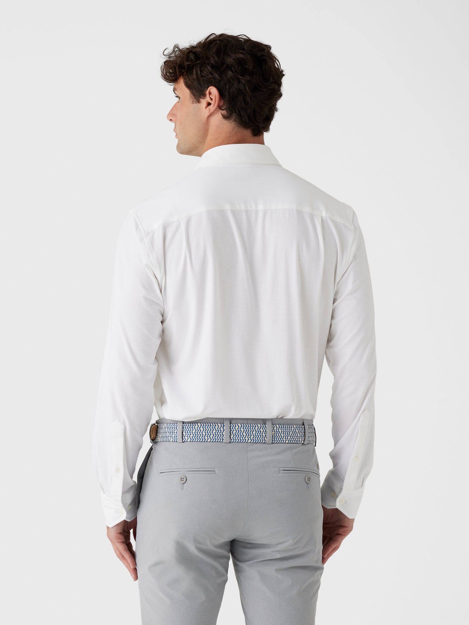 Peter Millar Crown Crafted Men's Excursionist Flex Solid Sport Shirt - Saint Bernard