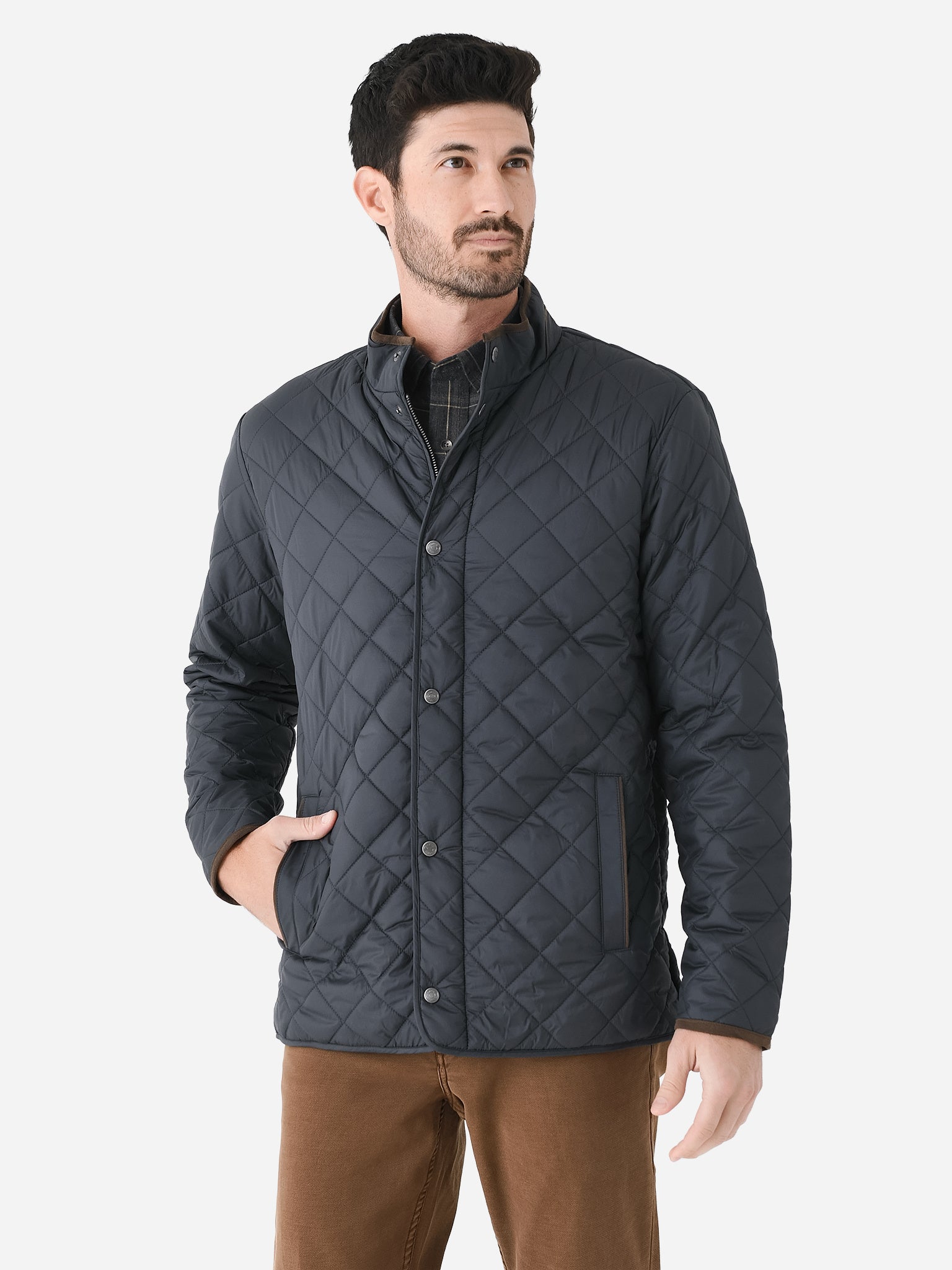 Peter Millar Crown Men's Suffolk Quilted Travel Coat - Saint Bernard