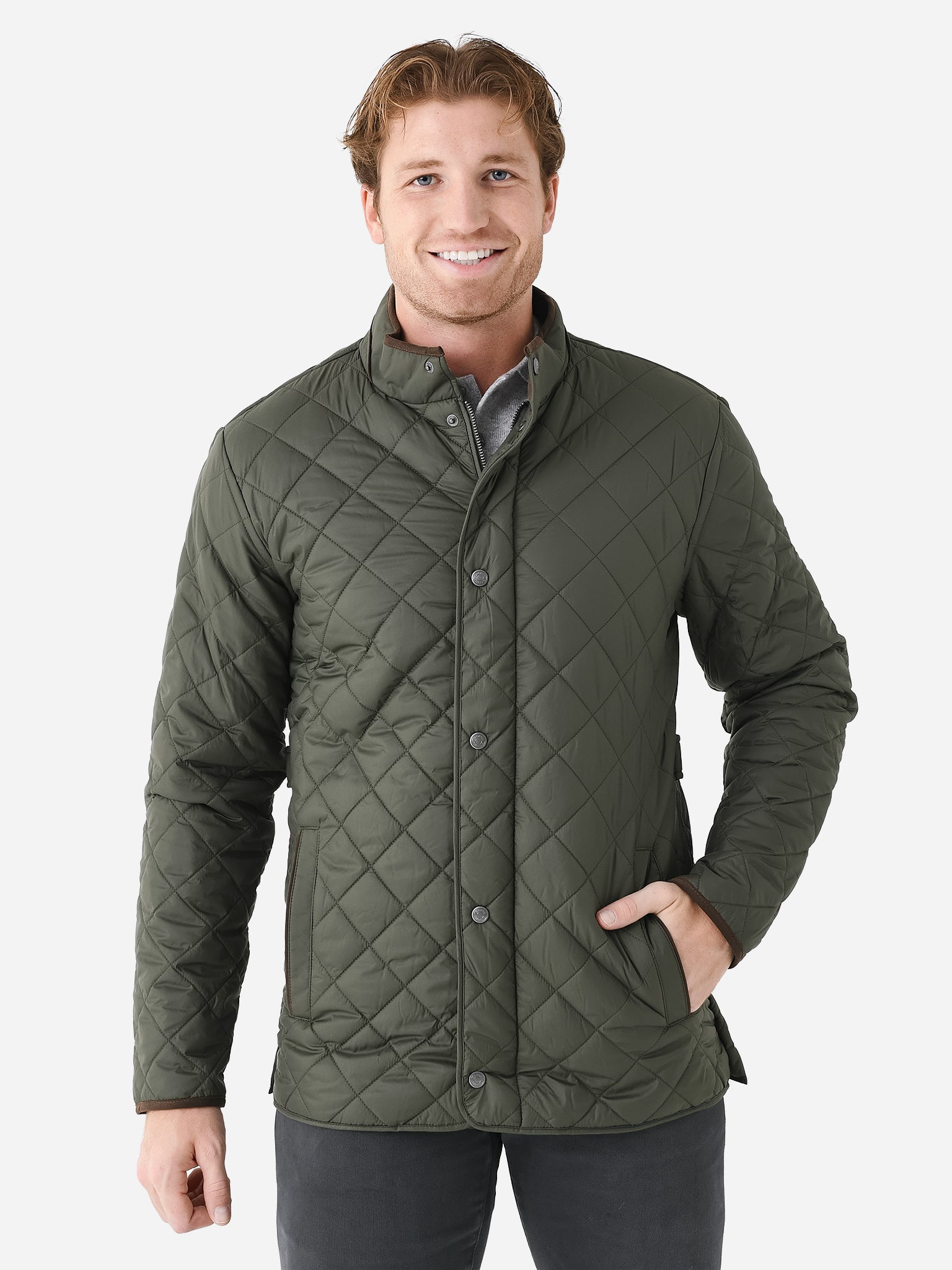 Peter Millar Crown Men's Suffolk Quilted Travel Coat - Saint Bernard