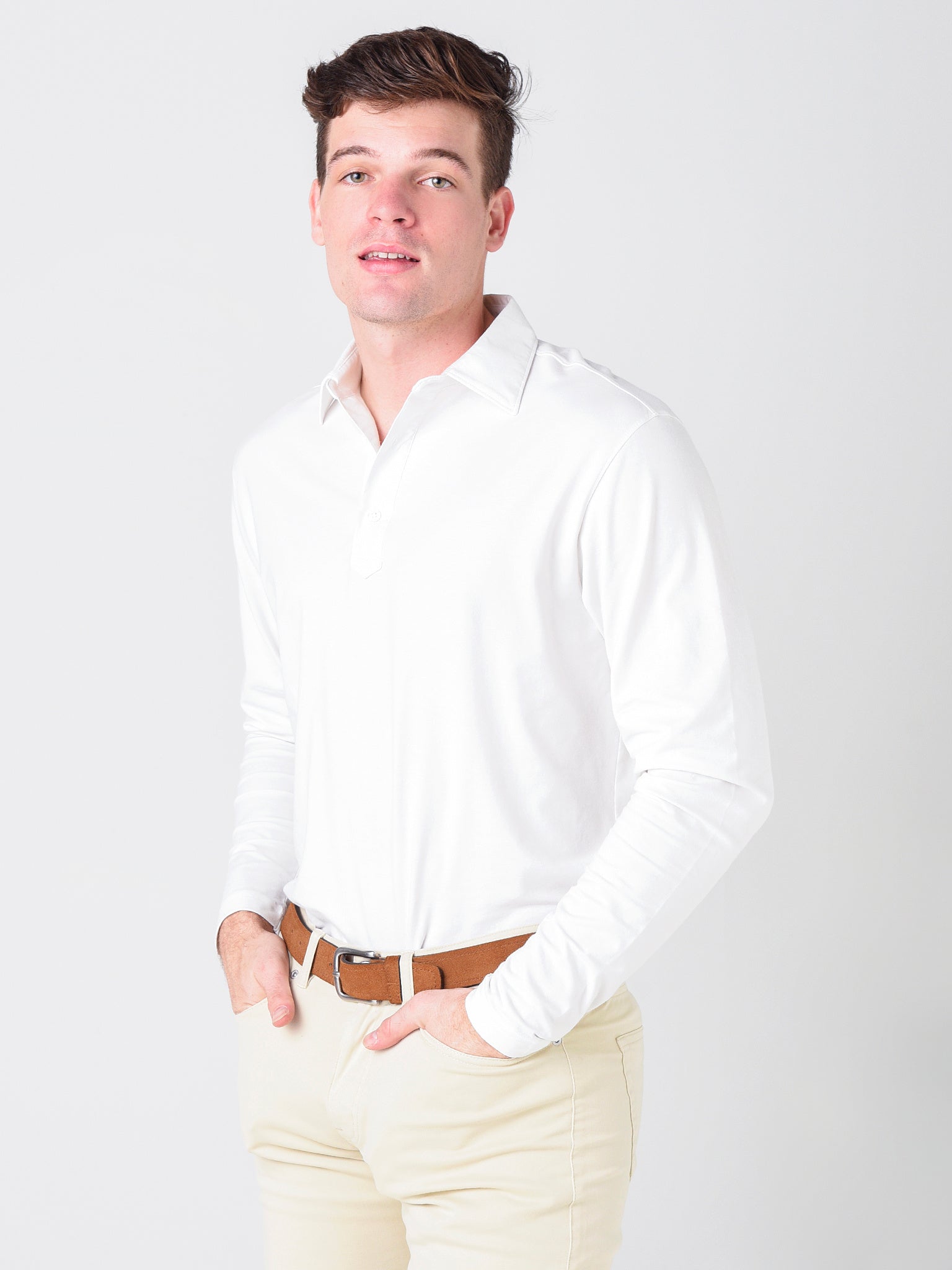 Saint Bernard Men's Zeke Long Sleeve Coastal Polo - Saint Bernard