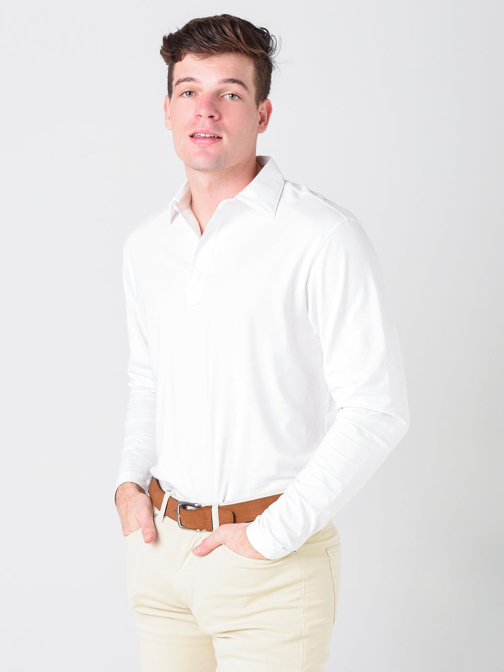 Saint Bernard Men's Zeke Long Sleeve Coastal Polo - Saint Bernard
