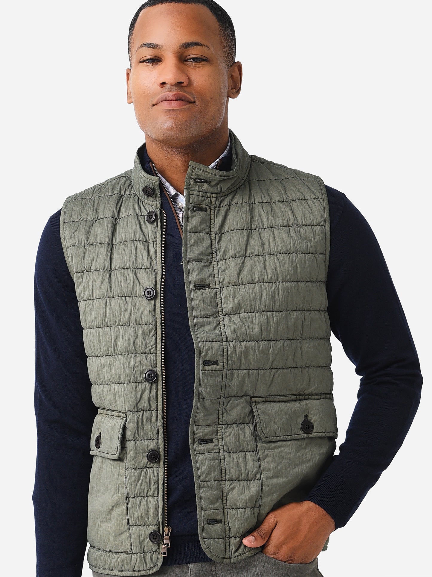 Peter Millar Crown Men's Greenwich Garment Dyed Vest - Saint Bernard