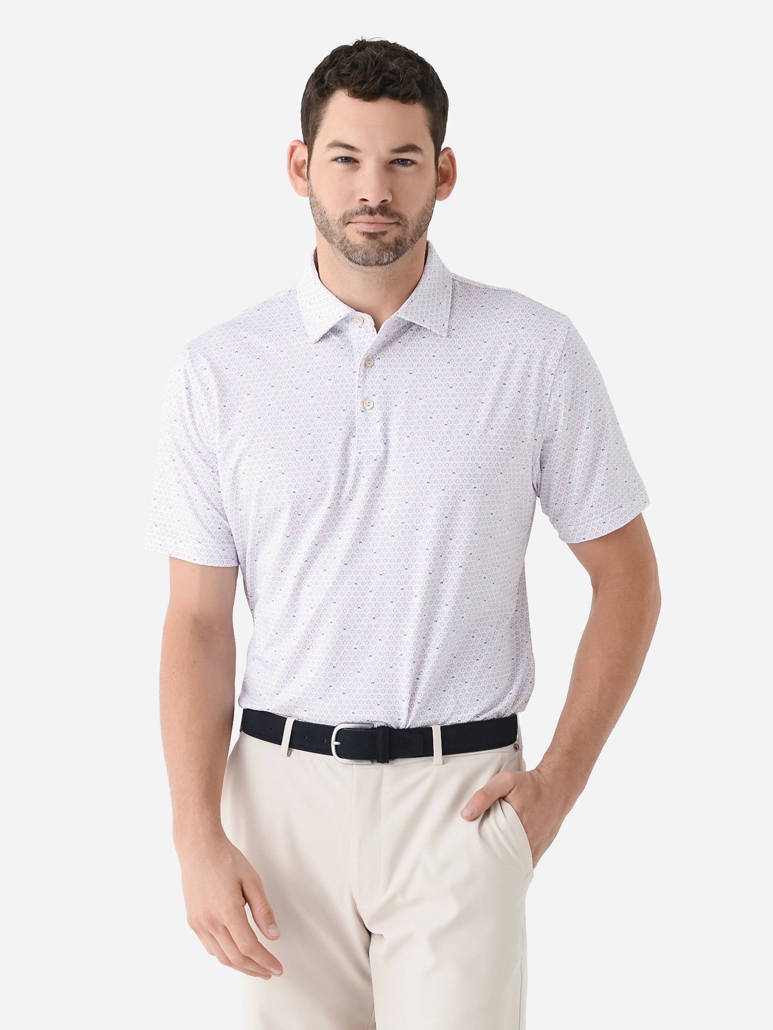 Peter Millar Crown Sport Men's Still Song Performance Jersey Polo - Saint Bernard