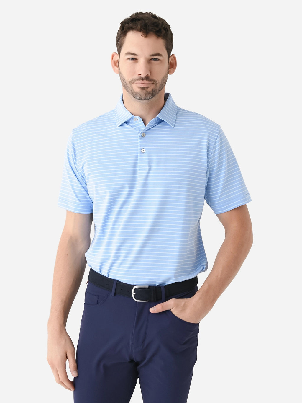 Peter Millar Crown Sport Men's Drum Performance Jersey Polo - Saint Bernard