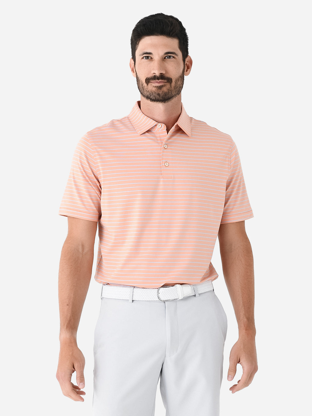 Peter Millar Crown Sport Men's Drum Performance Jersey Polo - Saint Bernard