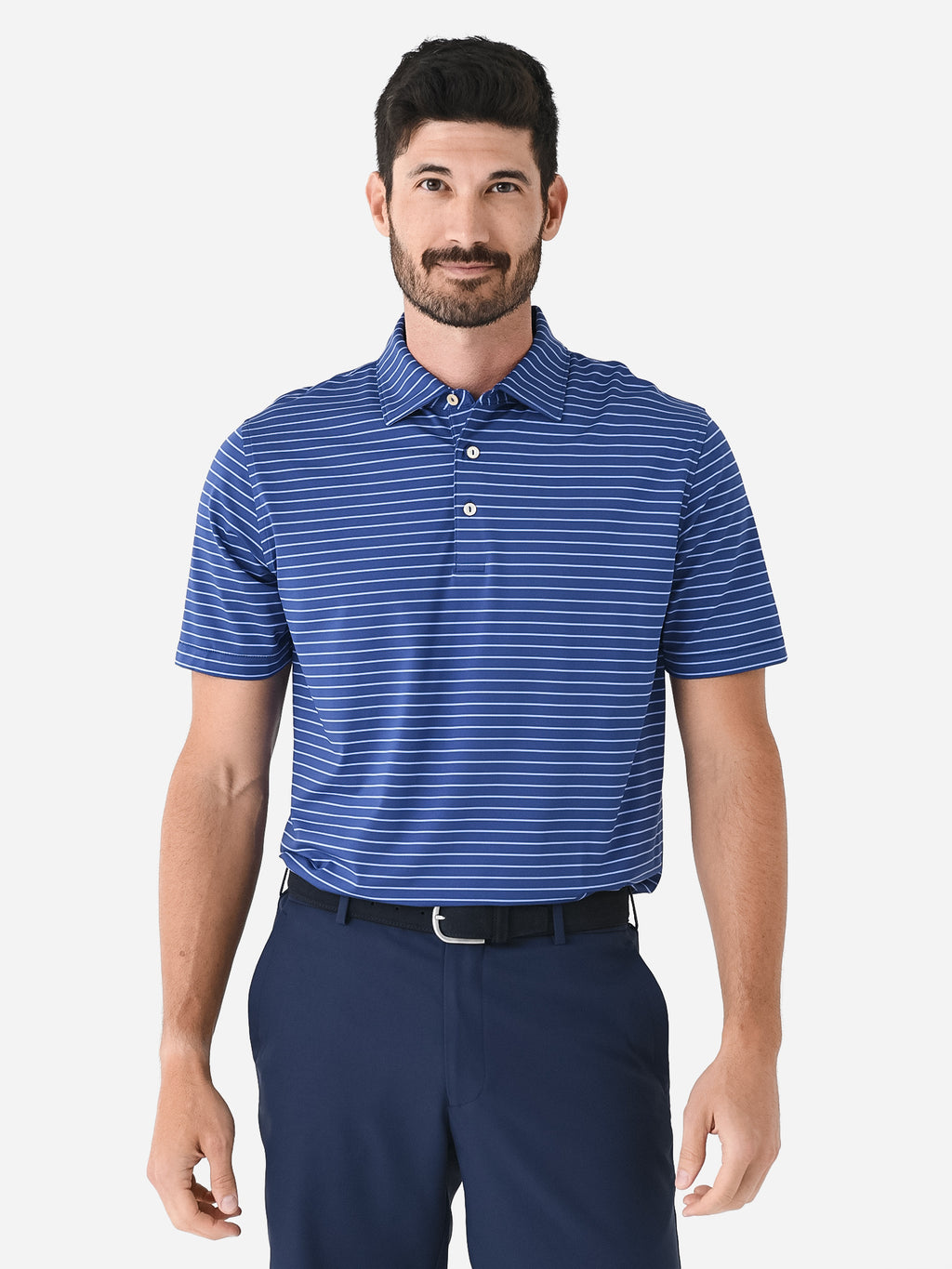Peter Millar Crown Sport Men's Drum Performance Jersey Polo - Saint Bernard