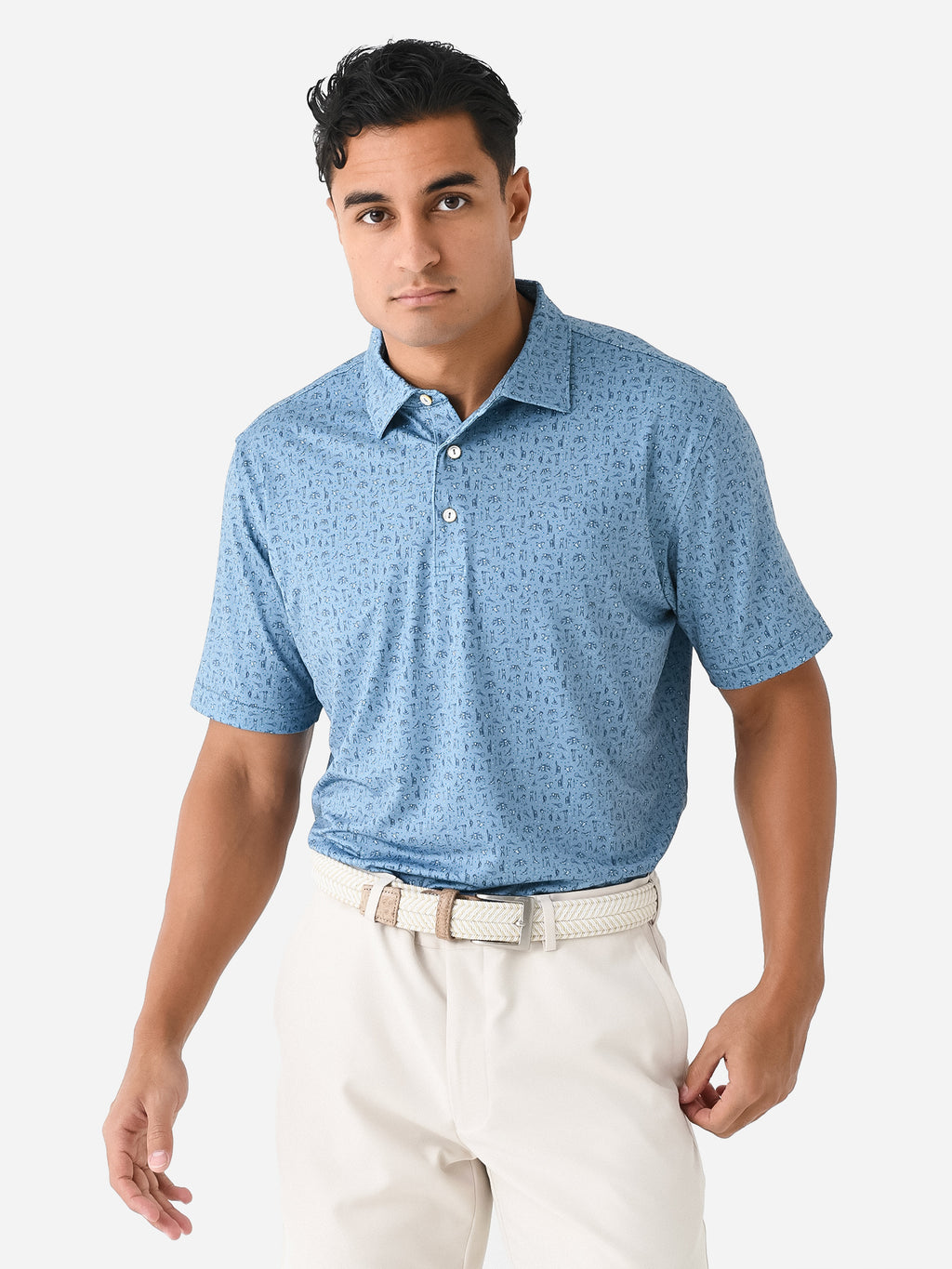 Peter Millar Crown Sport Men's Hole In One Performance Jersey Polo - Saint Bernard