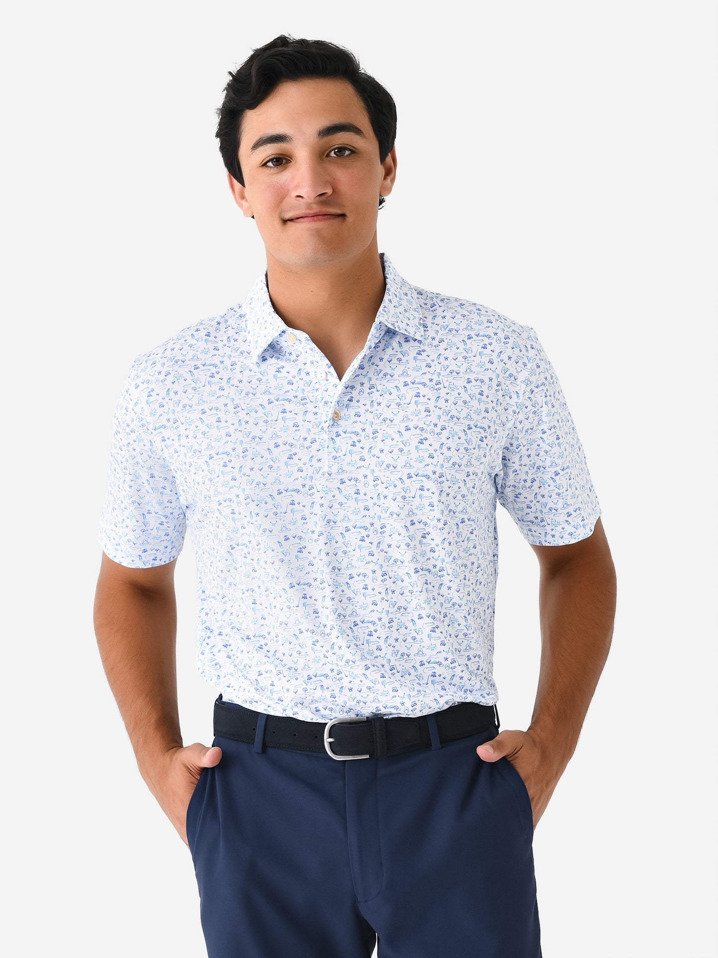 Peter Millar Crown Sport Men's Fairway Free For All Performance Jersey Polo