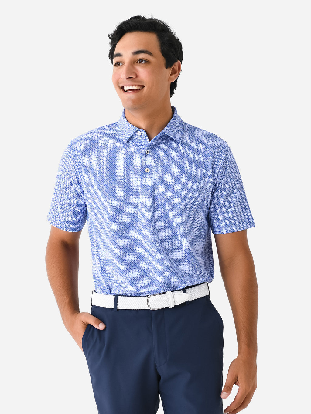 Peter Millar Crown Sport Men's Shirley Performance Mesh Polo - Saint Bernard