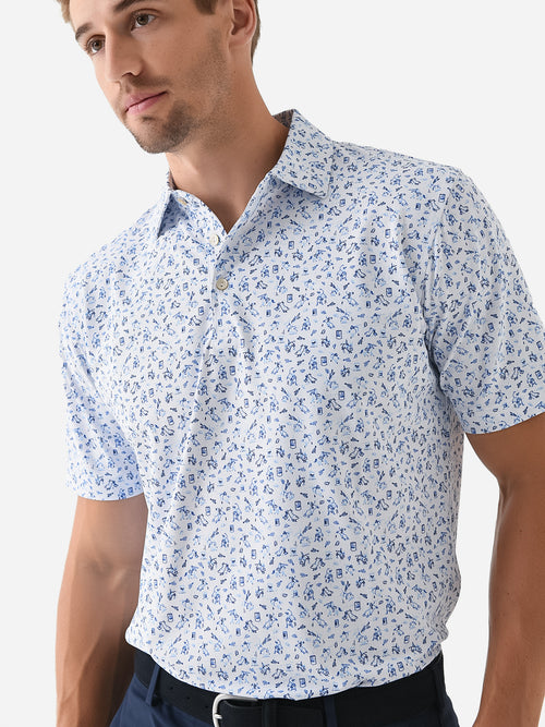 Peter Millar Crown Sport Men's Rodeo Performance Mesh Polo