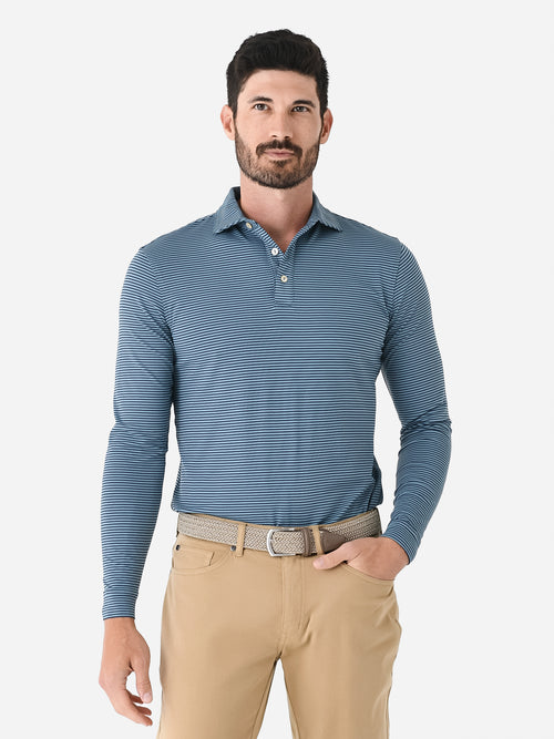 Peter Millar Crown Sport Men's Lyons Long Sleeve Performance Jersey Polo