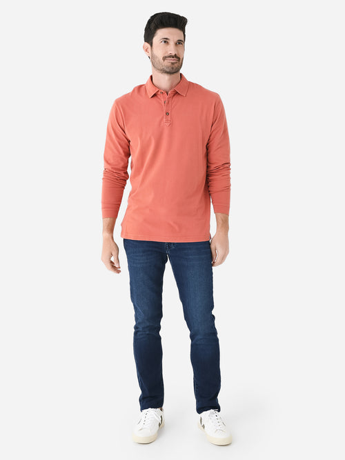 Peter Millar Crown Men's Lava Wash Long Sleeve Polo