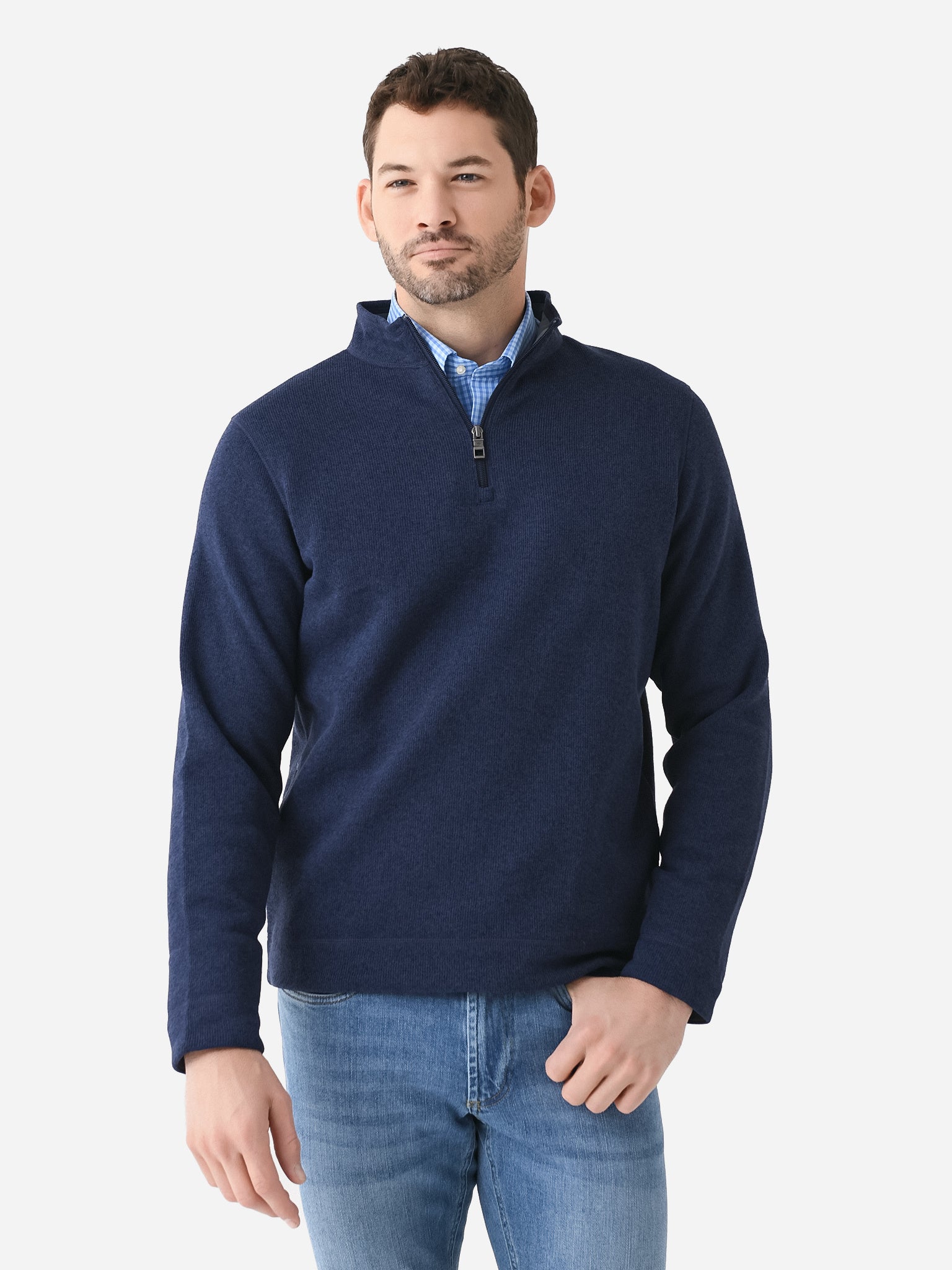 Peter Millar Crown Men's Crown Sweater Fleece Quarter-Zip - Saint Bernard