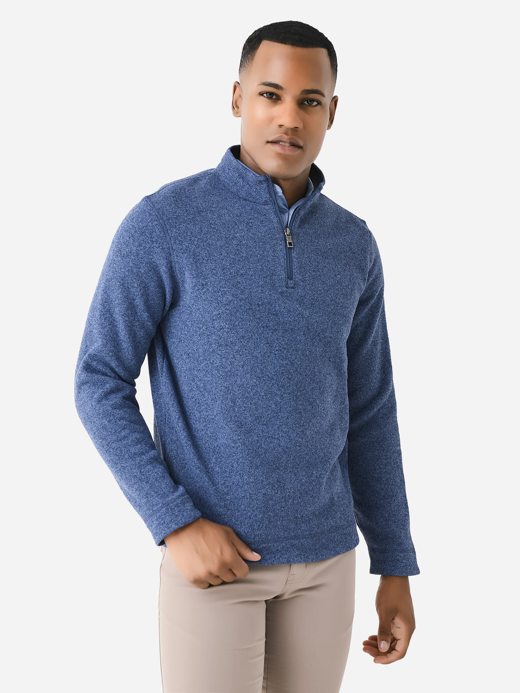 Peter Millar Crown Men's Crown Sweater Fleece Quarter-Zip - Saint Bernard