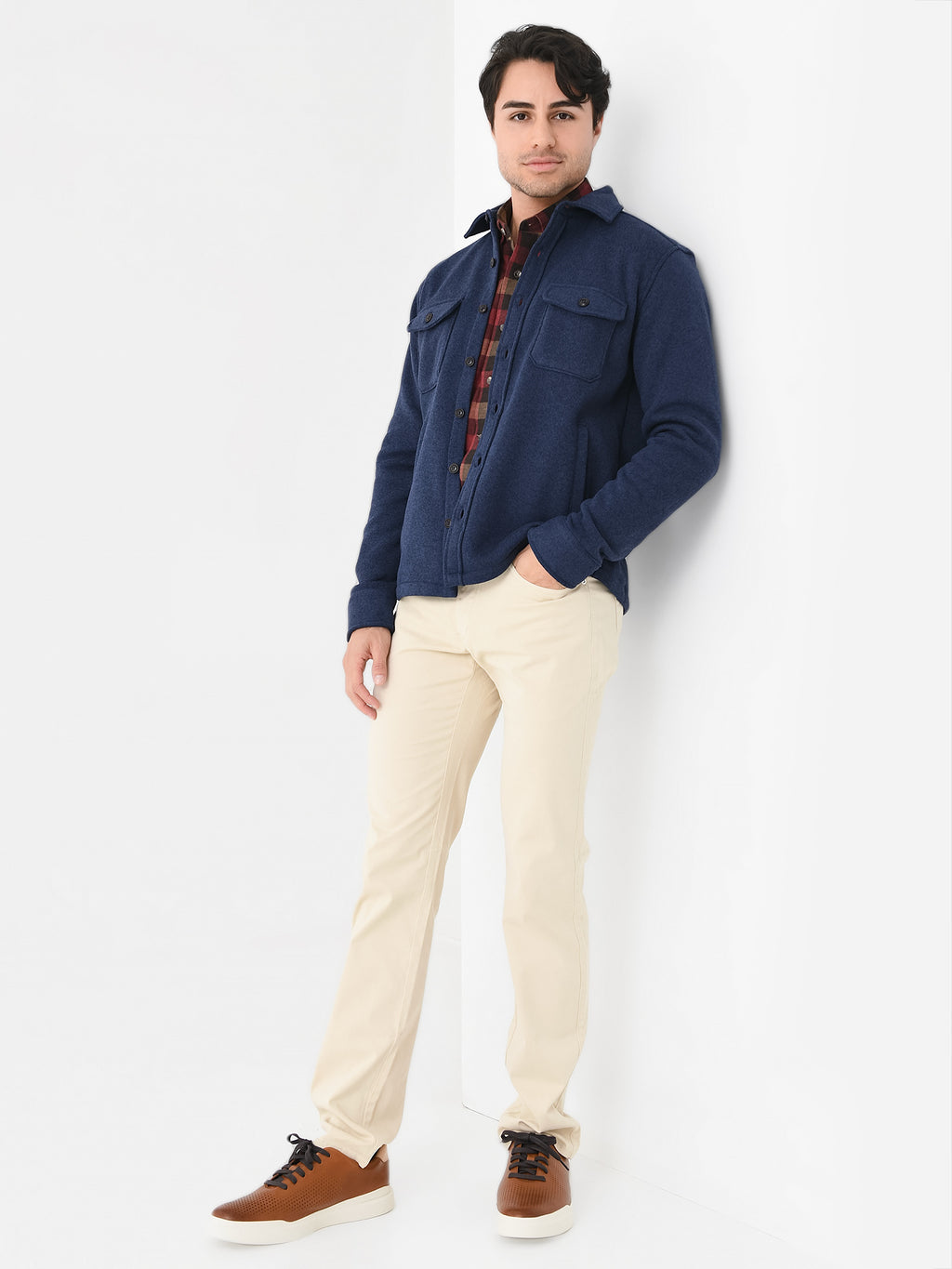 Peter Millar Crown Men's Crown Sweater Fleece Shirt Jacket - Saint Bernard