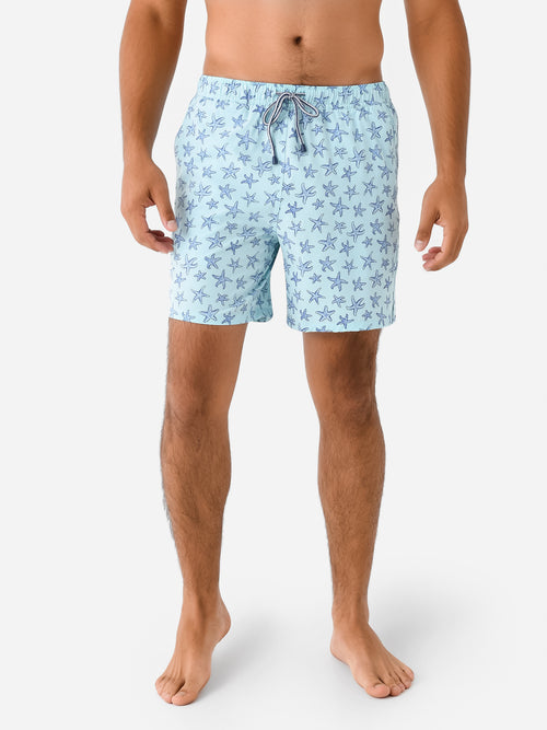 Peter Millar Crown Men's Seeing Stars Magic Print Swim Trunk