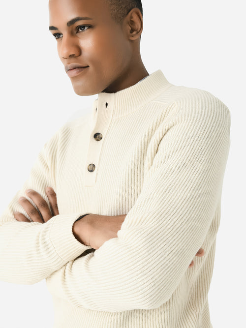 Peter Millar Crown Men's Digby 3-Button Mock Sweater