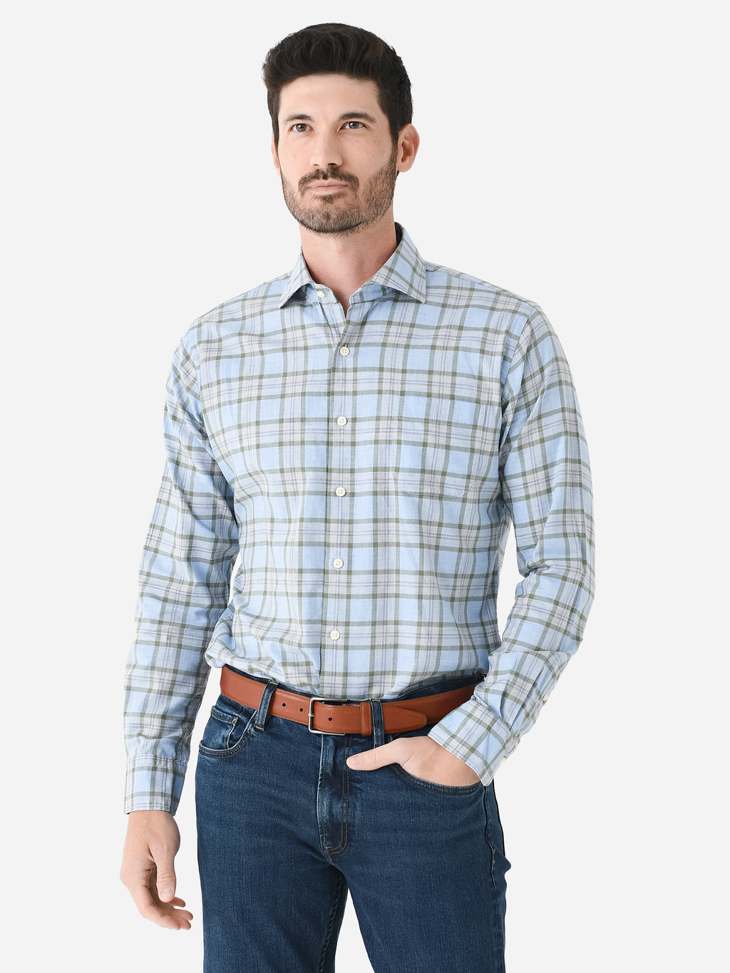 Peter Millar Crown Men's Ellis Cotton Sport Shirt - Saint Bernard