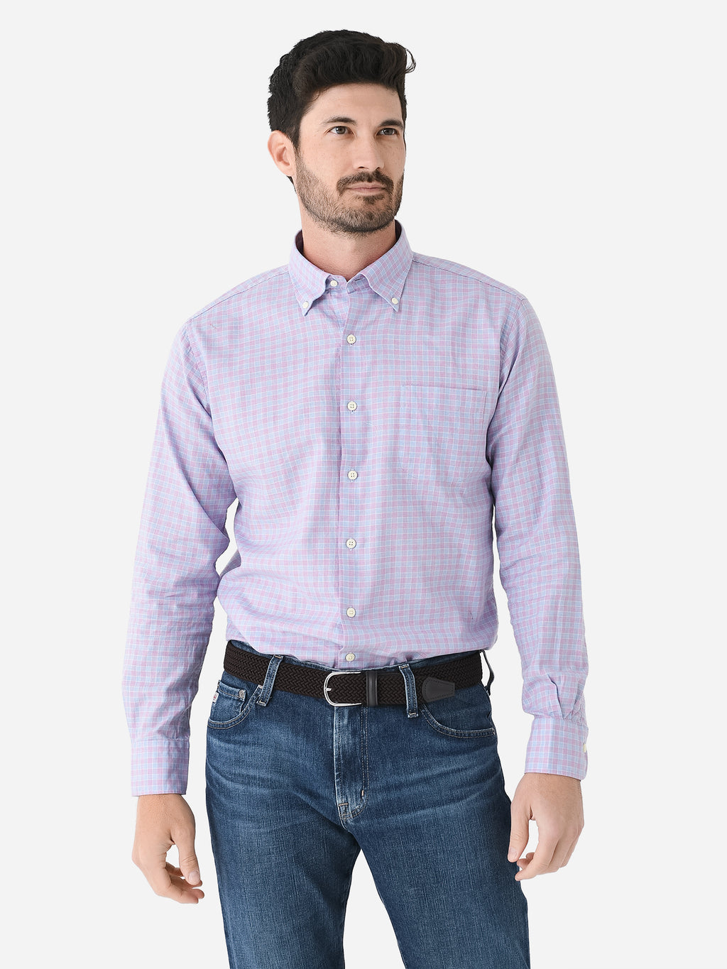 Peter Millar Crown Men's Elmwood Cotton Sport Shirt - Saint Bernard