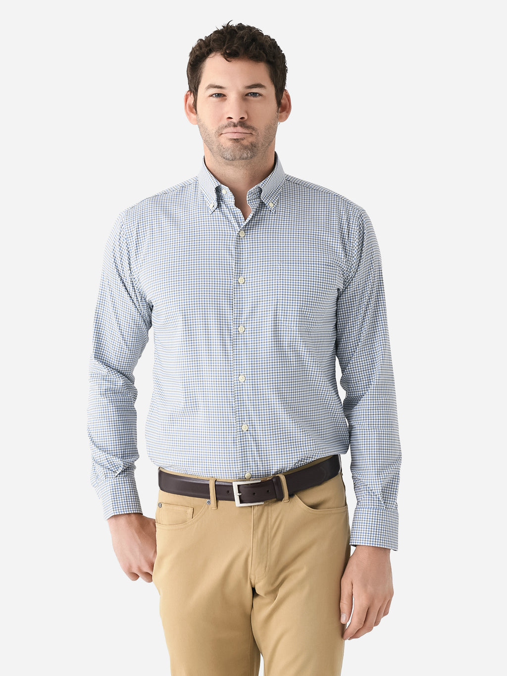 Peter Millar Crown Men's Selby Cotton-Stretch Sport Shirt - Saint Bernard