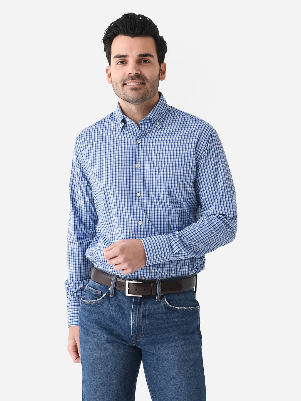Peter Millar Crown Men's Ashbury Performance Twill Sport Shirt - Saint Bernard