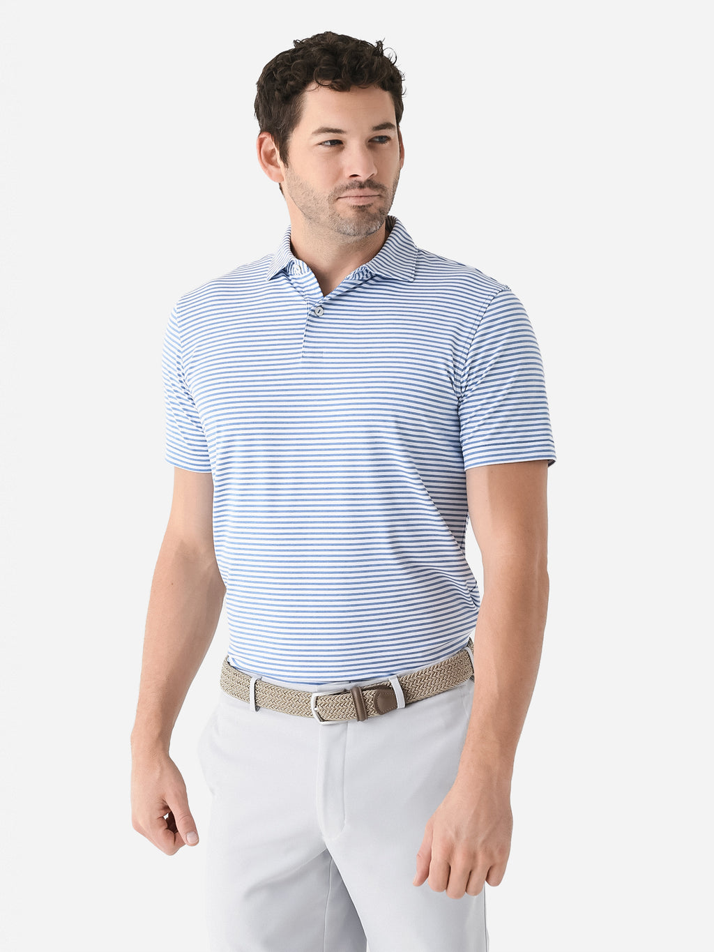 Peter Millar Crown Crafted Men's Sawyer Performance Jersey Polo - Saint Bernard