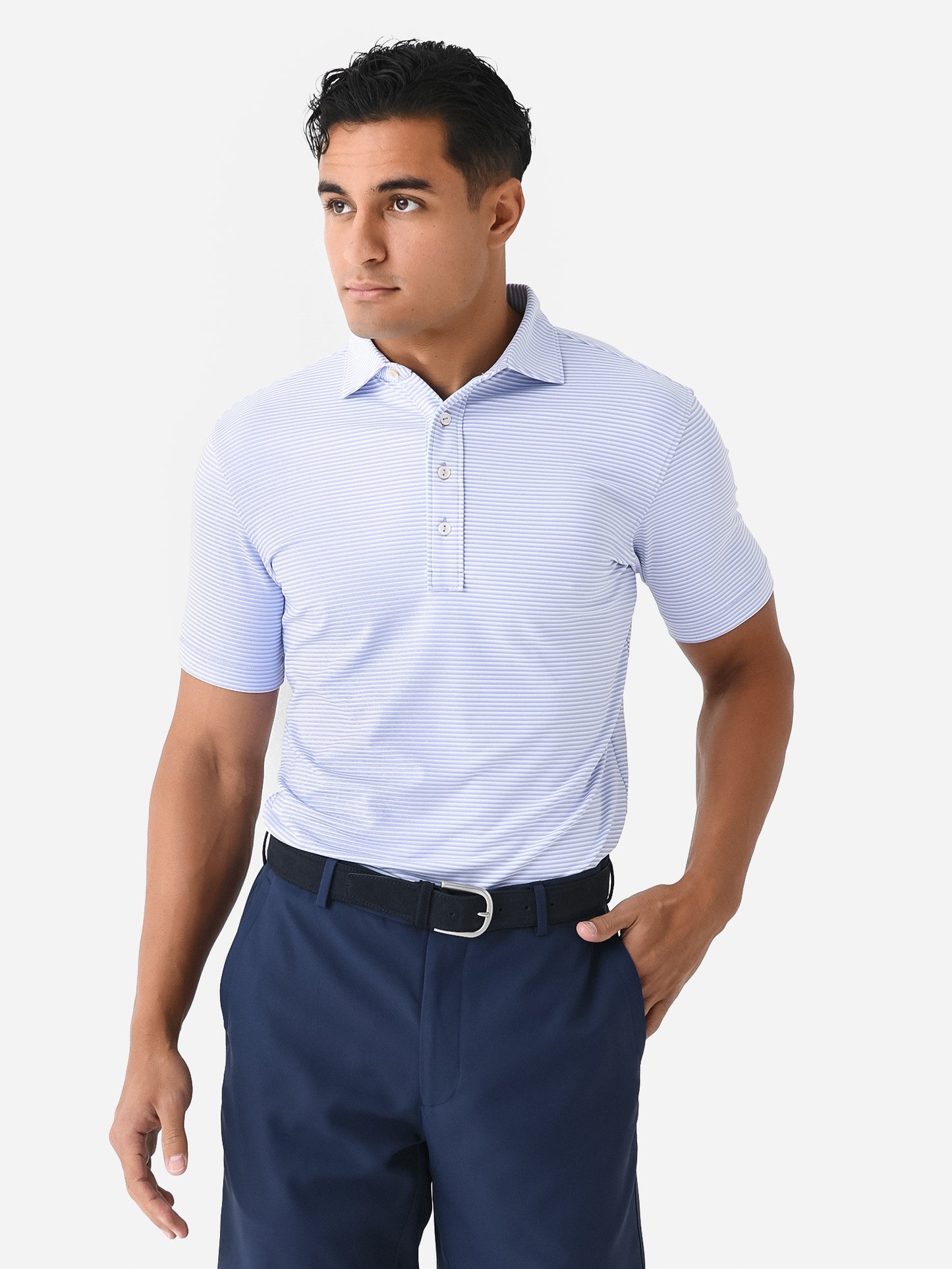 Peter Millar Crown Crafted Men's Ezra Performance Jersey Polo - Saint Bernard