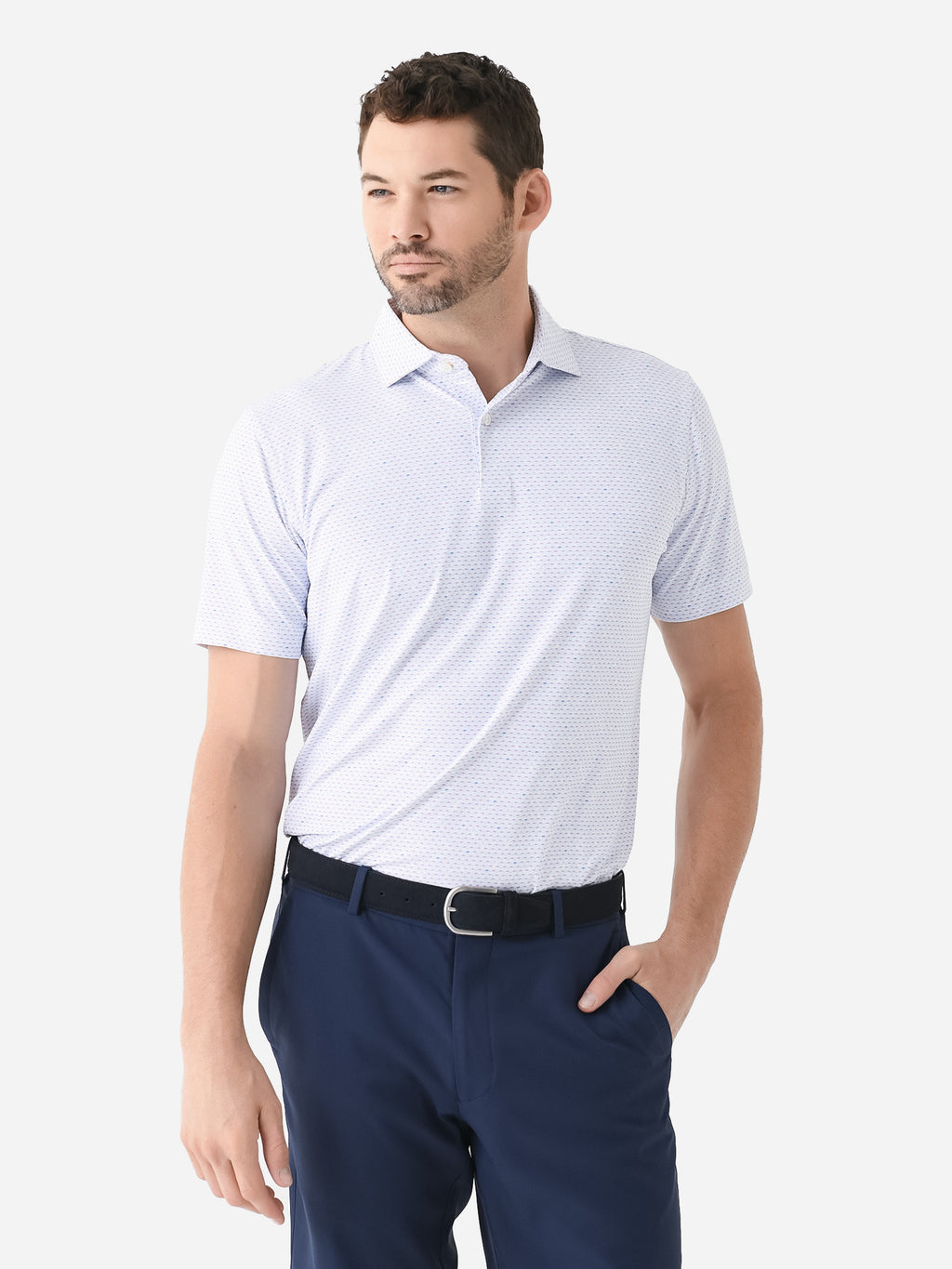 Peter Millar Crown Crafted Men's Espresso Martinis Performance Jersey Polo - Saint Bernard