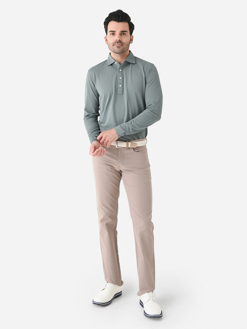 Peter Millar Crown Crafted Men's Soul Long Sleeve Performance Mesh Polo